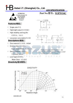 913PWO4C datasheet - LED