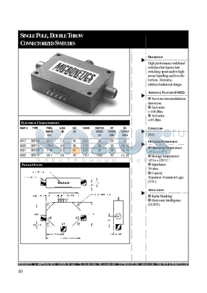 6022 datasheet - SINGLE POLE, DOUBLE THROW CONNECTORIZED SWITCHES