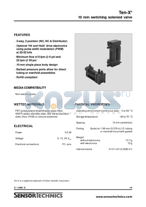 914161241000 datasheet - 10 mm switching soleniod valve