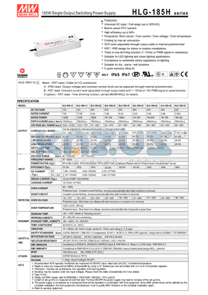 HLG-185H datasheet - 185W Single Output Switching Power Supply