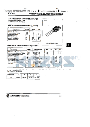 KSC900 datasheet - NPN (LOW FREQUENCY, LOW NOISE AMPLIFIER)