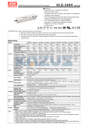 HLG-240H-12C datasheet - 240W Single Output Switching Power Supply