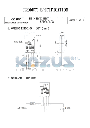 KSD240AC3 datasheet - SOLID STATE RELAY