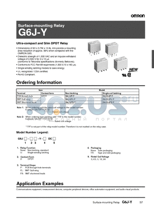 G6J-2FL-Y datasheet - Surface-mounting Relay