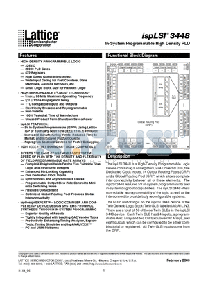 ISPLSI3448 datasheet - In-System Programmable High Density PLD