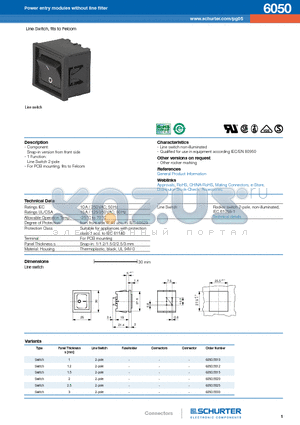 6050 datasheet - Line Switch, fits to Felcom