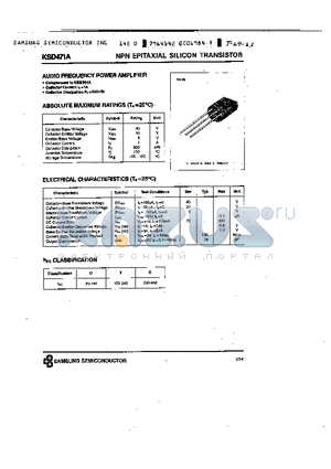 KSD471A datasheet - NPN (AUDIO FREQUENCY POWER AMPLIFIER)