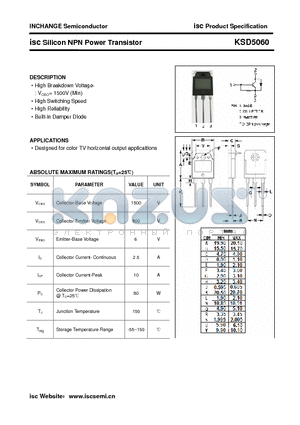 KSD5060 datasheet - isc Silicon NPN Power Transistor
