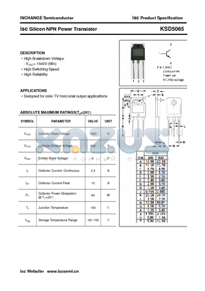 KSD5065 datasheet - isc Silicon NPN Power Transistor