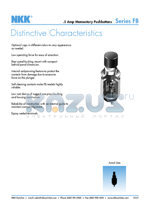 FB15ANEP2-HB datasheet - .5 Amp Momentary Pushbuttons