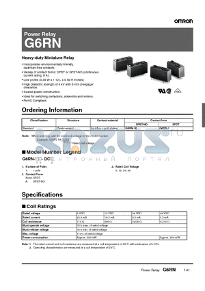 G6RN datasheet - Power Relay