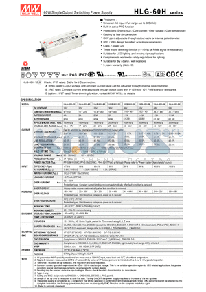 HLG-60H-15 datasheet - 60W Single Output Switching Power Supply