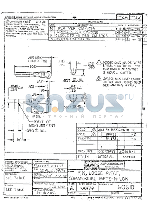 60618-1 datasheet - PIN, LOOSE PIECE, COMMERCIAL MATE-N-LOK