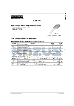 KSE350S datasheet - High Voltage General Purpose Applications