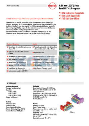 91803-8417 datasheet - LaneLink 4x Receptacle