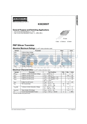 KSE8355T datasheet - General Purpose and Switching Applications