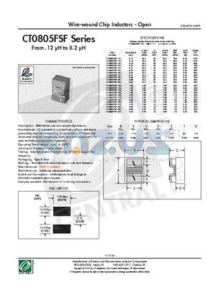 CT0805FSF-121J datasheet - Wire-wound Chip Inductors - Open