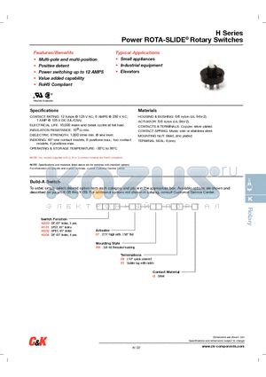 H10107RR05Q datasheet - Power ROTA-SLIDE^ Rotary Switches