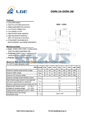 DSR0.3A datasheet - Low profile space