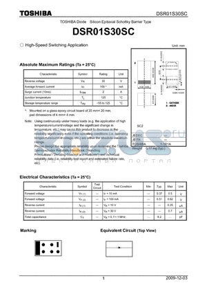 DSR01S30SC datasheet - High-Speed Switching Application