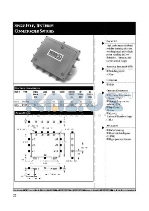 6074 datasheet - SINGLE POLE, TEN THROW CONNECTORIZED SWITCHES