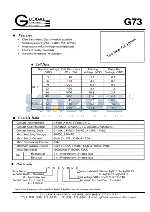 G73MCS-DC12A datasheet - G73