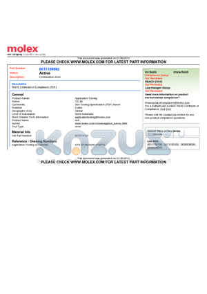 60757A102 datasheet - 0011184662