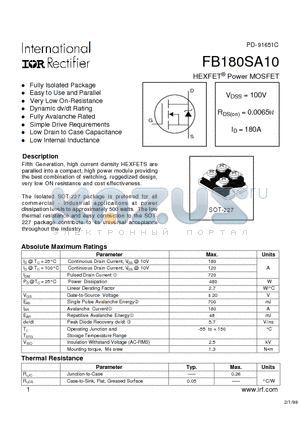 FB180SA10 datasheet - Power MOSFET