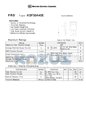 KSF30A40E datasheet - Schottky Barrier Diode