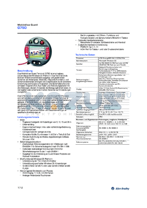 G750 datasheet - MobileView Guard