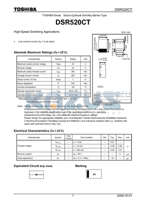 DSR520CT datasheet - High-Speed Switching Applications