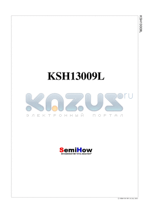 KSH13009L datasheet - Switch Mode series NPN silicon Power Transistor-