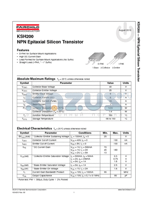 KSH200_10 datasheet - NPN Epitaxial Silicon Transistor