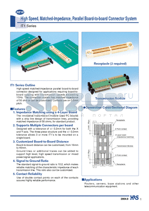 IT1-168P/28-19H datasheet - High Speed, Matched-Impedance, Parallel Board-to-board Connector System