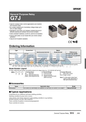 G7J datasheet - General Purpose Relay