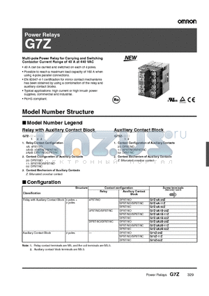 G7Z datasheet - Power Relays