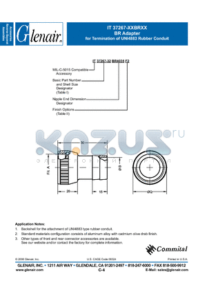 IT37267-28BR3126 datasheet - BR Adapter for Termination of UNI4883 Rubber Conduit