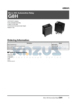 G8H-1A4T-R datasheet - Micro ISO Automotive Relay