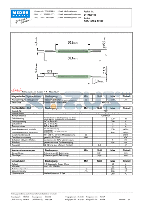 KSK-1A76-2-50100_DE datasheet - (deutsch) KSK Reed Switch