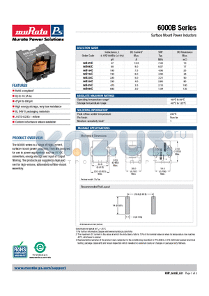 60B224C datasheet - Surface Mount Power Inductors