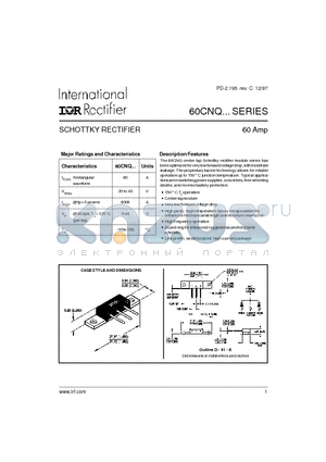 60CNQ040 datasheet - SCHOTTKY RECTIFIER