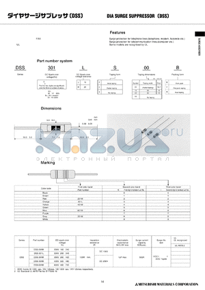 DSS-401MC22B datasheet - DIA SURGE SUPPRESSOR (DSS)
