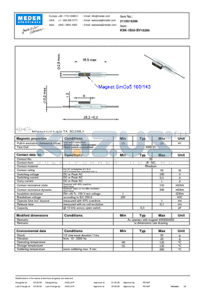 KSK-1B55-BV15286 datasheet - KSK Reed Switch