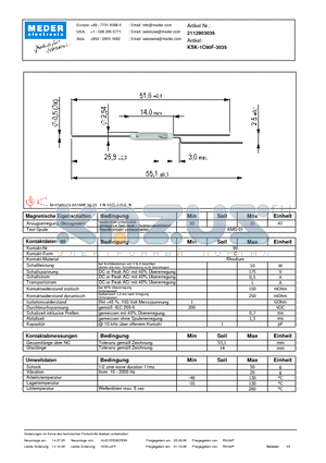 KSK-1C90F-3035_DE datasheet - (deutsch) KSK Reed Switch