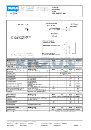 KSK-1E66-1-BV14501_DE datasheet - (deutsch) KSK Reed Switch