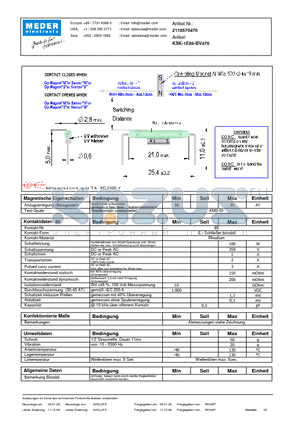 KSK-1E85-BV470_DE datasheet - (deutsch) KSK Reed Switch