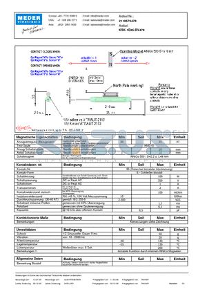 KSK-1E85-BV478_DE datasheet - (deutsch) KSK Reed Switch