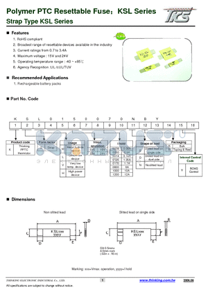 KSL0150070 datasheet - Strap Type KSL Series