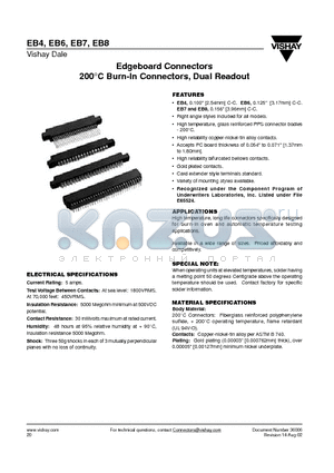 EB45-PK35GX datasheet - Edgeboard Connectors 200`C Burn-In Connectors, Dual Readout
