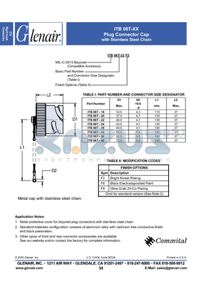 ITB06T-20F8 datasheet - Plug Connector Cap